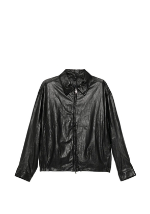 Giorgio Brato leather collared jacket - Black