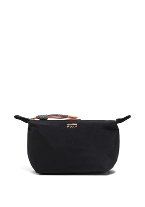 Bimba y Lola small logo-lettering makeup bag - Black