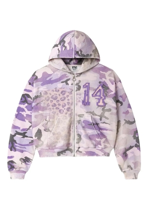 Vale Wayne zip-up camouflage hoodie - Purple