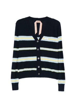 Nº21 striped button cardigan - Blue