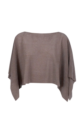 D.Exterior lurex-embellishment cape - Brown