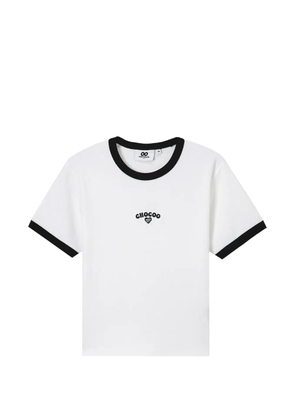 CHOCOOLATE embroidered-detail cotton T-shirt - White