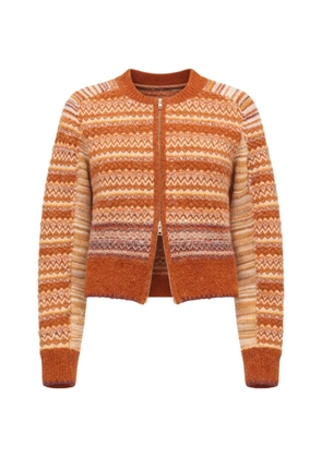 3.1 Phillip Lim Fair Isle zip-up cardigan - Orange