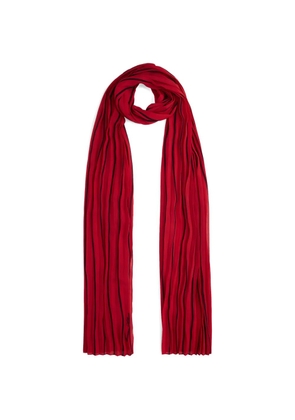 Tommy Hilfiger striped pleated scarf - Red
