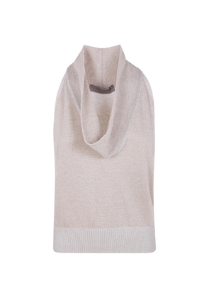 D.Exterior cowl-neck top - Neutrals