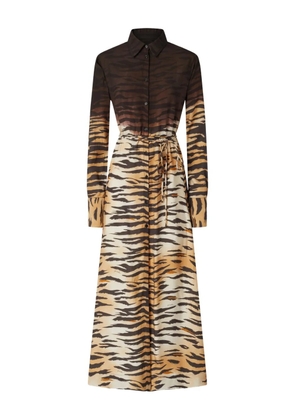 PINKO tie-waist tiger-print dress - Brown