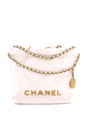 CHANEL Pre-Owned 22 Chain Hobo Quilted Calfskin Mini crossbody bag - White