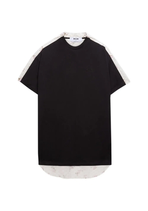 MSGM floral panel T-shirt mini dress - Black