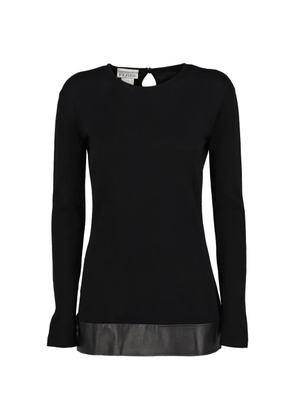 Gianfranco Ferré Pre-Owned leather panelled top - Black