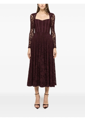 NISSA lace midi dress - Red