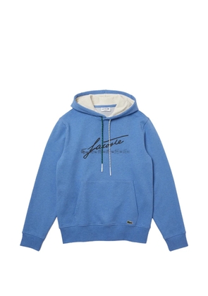 Lacoste flecked cotton-fleece hoodie - Blue