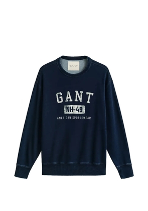 Gant logo-print crew-neck sweatshirt - Blue