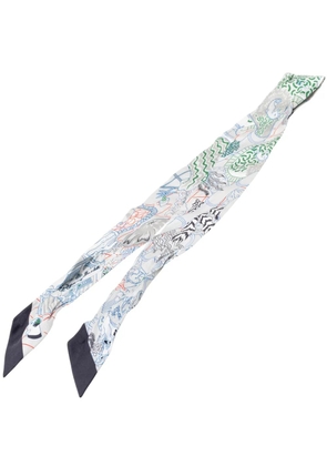 Hermès Pre-Owned 2000-2026 Splash Park Silk Twilly Scarf scarves - Grey