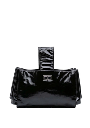 CHANEL Pre-Owned 2006-2008 Patent Mademoiselle Lock Convertible Wrist clutch bag - Black