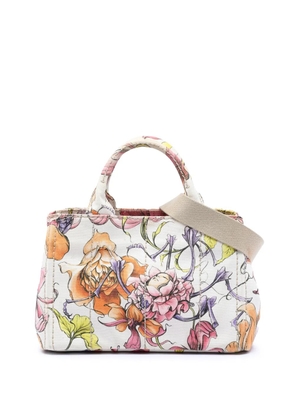 Prada Pre-Owned 2013-2025 Small Floral Printed Canvas Canapa satchel - Multicolour