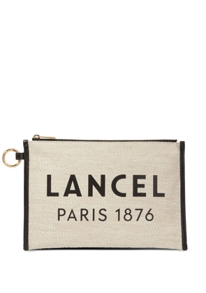 Lancel logo zip wallet - Neutrals