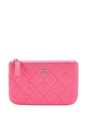 CHANEL Pre-Owned Classic O Case Quilted Caviar Mini pouch - Pink