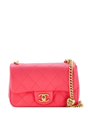 CHANEL Pre-Owned Sweet Heart Chain Flap Bag Quilted Caviar Mini crossbody bag - Pink