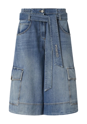 PINKO tie-waist cargo cropped jeans - Blue
