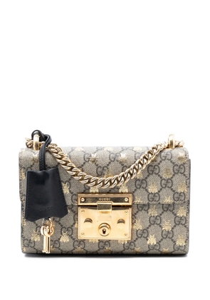 Gucci Pre-Owned 2016-2026 Small GG Supreme Bee Padlock crossbody bag - Brown