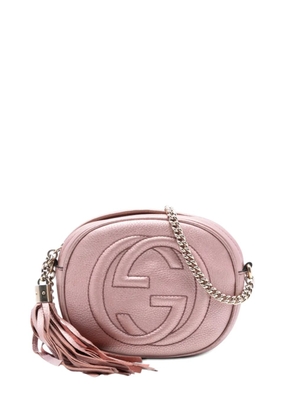 Gucci Pre-Owned 2016-2025 Mini Metallic Pebbled Calfskin Soho Chain crossbody bag - Pink