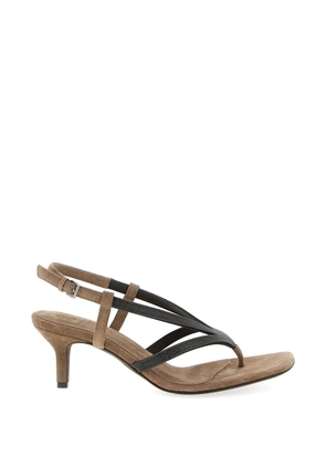 Brunello Cucinelli beaded strap sandals - Neutrals