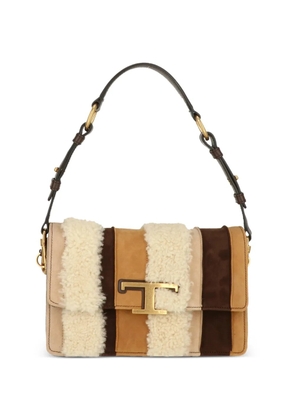 Tod's quilted shearling shoulder bag - Neutrals