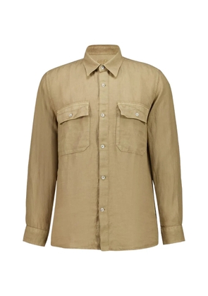 120% Lino buttoned flap-pockets linen shirt - Neutrals