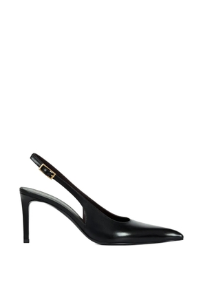 POTAMY pointed buckle leather pumps - Black