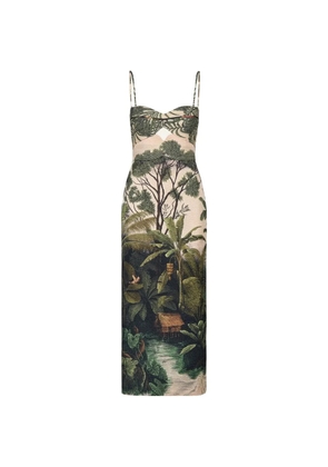 Johanna Ortiz Tropicana floral-jacquard midi dress - Green