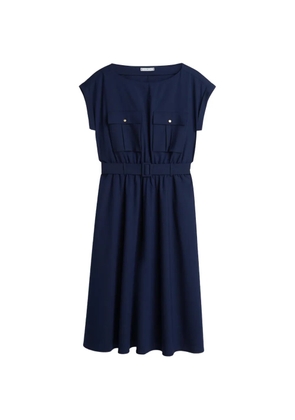 Tommy Hilfiger patch-pocket belted midi dress - Blue