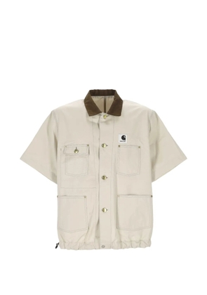 sacai x Carhartt WIP Duck corduroy-collar shirt - Neutrals