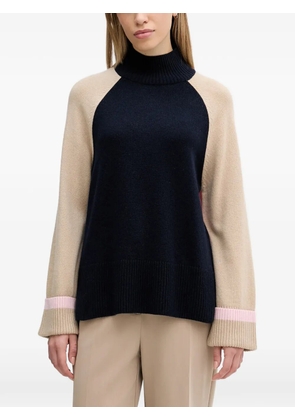 Barbour colour block roll-neck sweater - Blue