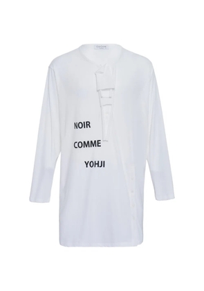 Yohji Yamamoto button-detail long-sleeve T-shirt - White