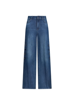 LIU JO buttoned-detail belt-loop jeans - Blue