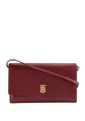 Burberry Pre-Owned 2018-2025 Leather TB Wallet On Strap crossbody bag - Red