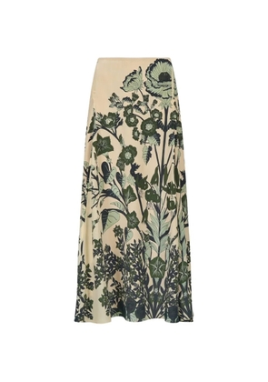 Johanna Ortiz Poems Of The Sea floral-print midi skirt - Neutrals