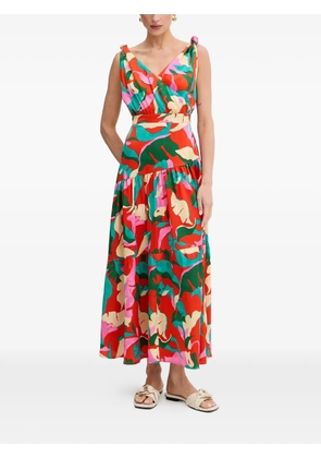 Morgan knot floral print maxi dress - Red