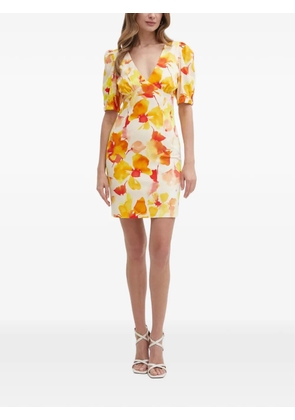 Morgan puff sleeve floral mini dress - Yellow