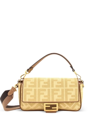 Fendi Pre-Owned Baguette NM Bag Zucca Embroidered Canvas Medium shoulder bag - Neutrals