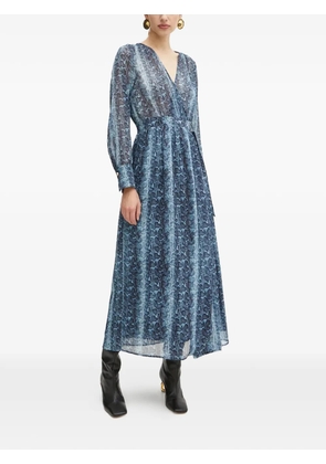 Morgan V-neck patterned maxi dress - Blue