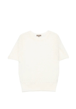 N.Peal milly lace stitch T-shirt - Neutrals