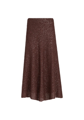Brunello Cucinelli elastic-waistband midi skirt - Brown