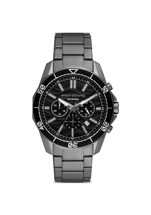 Armani Exchange steel 44mm watch - Black