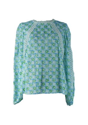 Claudie Pierlot puff-sleeve lace-trim blouse - White