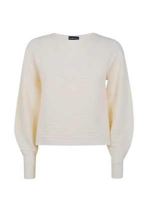 Emporio Armani balloon-sleeve sweater - Neutrals