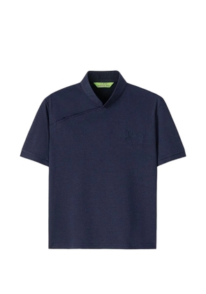Shanghai Tang horse-detail polo top - Blue