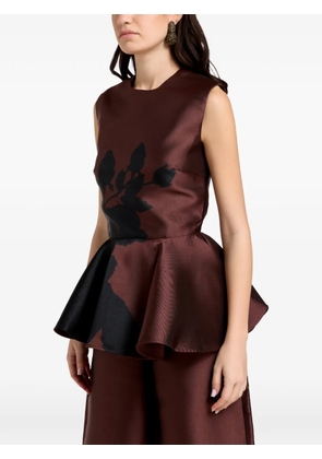 Marques'Almeida floral-print peplum top - Brown