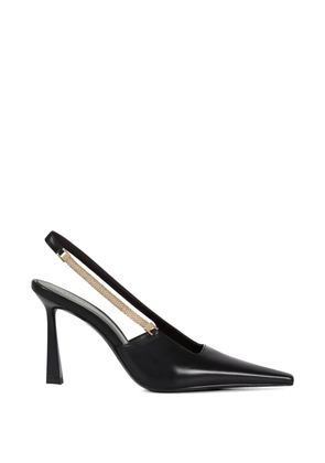 POTAMY chain strap leather pumps - Black