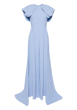 Saiid Kobeisy crepe jumpsuit with back overskirt - Blue